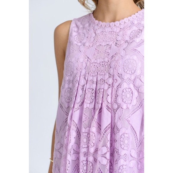 Doe & Rae Lilac Lace Swing Top - Picture 2 of 5
